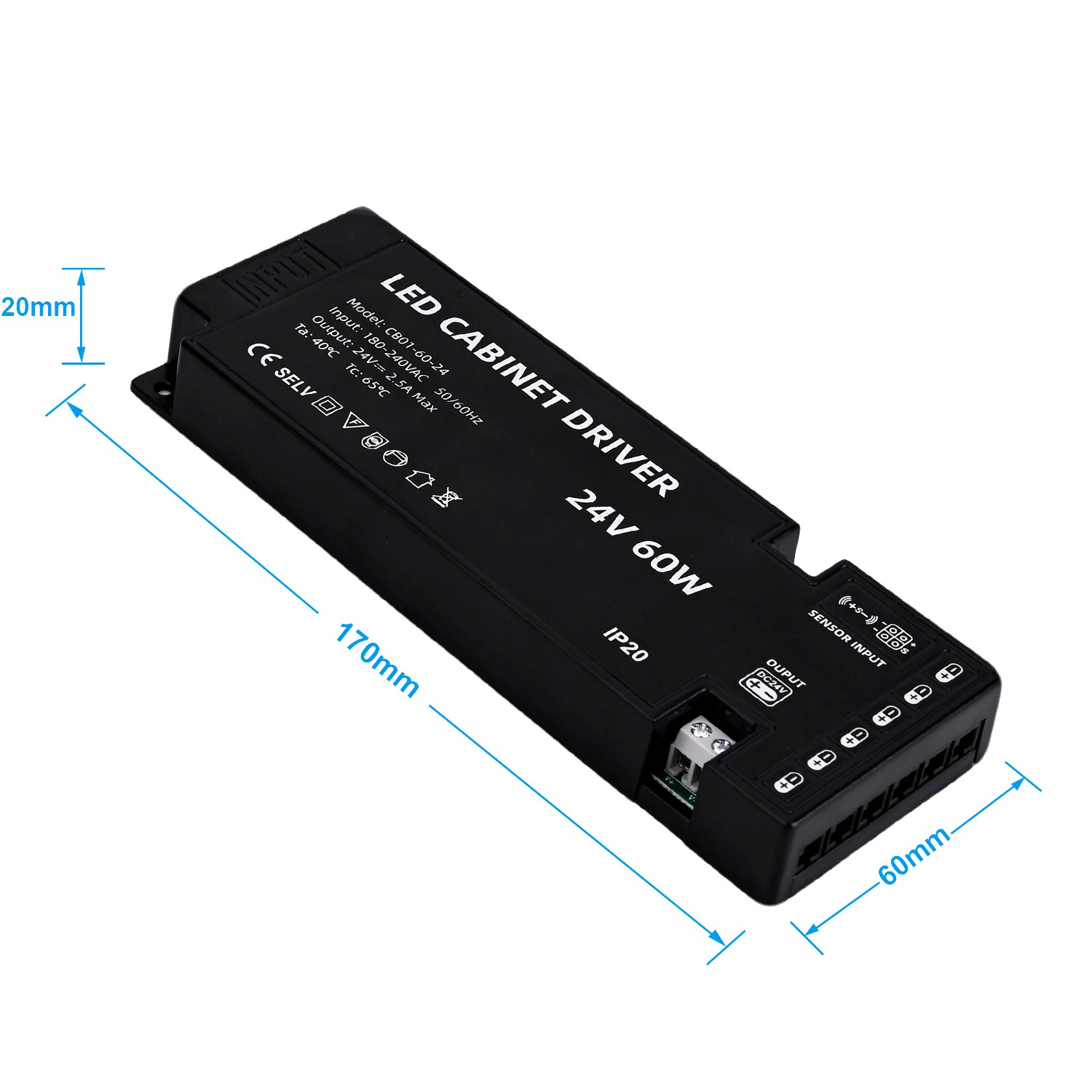 losse led trafo 24v 60w 6 weg verdeler losse led trafo 24v 60w 6 weg verdeler